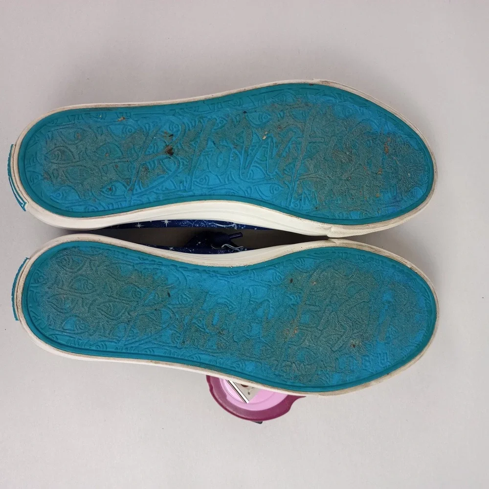 Blowfish Malibu Women 7.5 Blue Celestial Star Sun Print Canvas Play Sneakers
